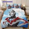 3pc Ultraman cartoon print unbleached bed sheet set(1*Duvet Cover + 2*Pillowcase, Without Core), for bedroom bedding decoration