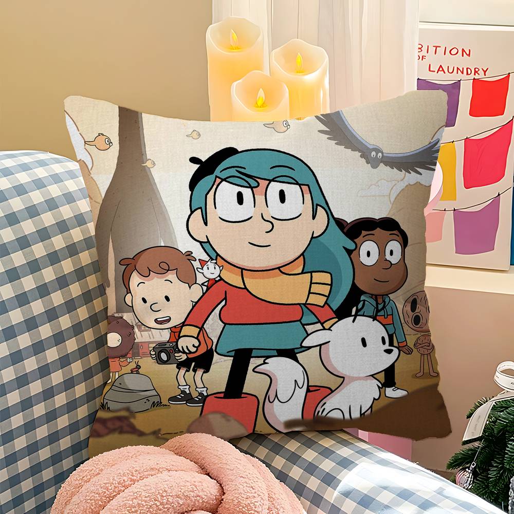 H-Хильда Мультяшная Девочка Дизайн Наволочки Декоративная Наволочка Праздничный Декор 12x12Inch