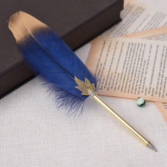 Quill Pen Durable Elegant Smooth Ink Flow Comfortable Writing Feather Ballpoint Pen for Home Office School