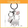Cute Cartoon Orange Black Gray White Cat And Paw Pendant Keychain For Kids And Collectors