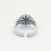 Adjustable Open Ring Men Women Copper Hexagram Star Retro Hip Hop Jewelry Accessory