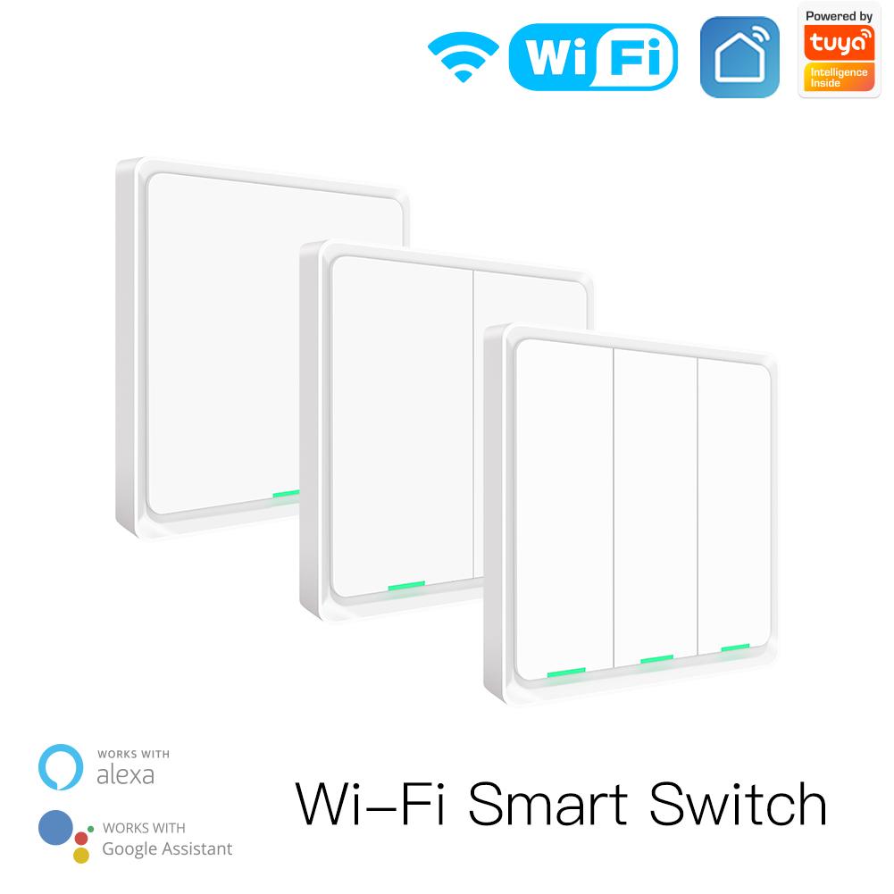 EU Smart Wifi Wall Touch Switch 1/2/3 Gang Light Switch Interruptor Intelligente Smart Switch (White,86*86mm&EU 1 Gang) белый
