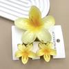 3Pcs/Set Hawaiian Flower Colroful Gradient Hair Claws Ponytail Cip Plumeria Flower Shark Clip Barrettes Hairpins For Women Girl