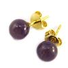Les Trésors De Lily [M6904] - Gold Plated 'Mineralia' Amethyst Earrings - 6 Mm