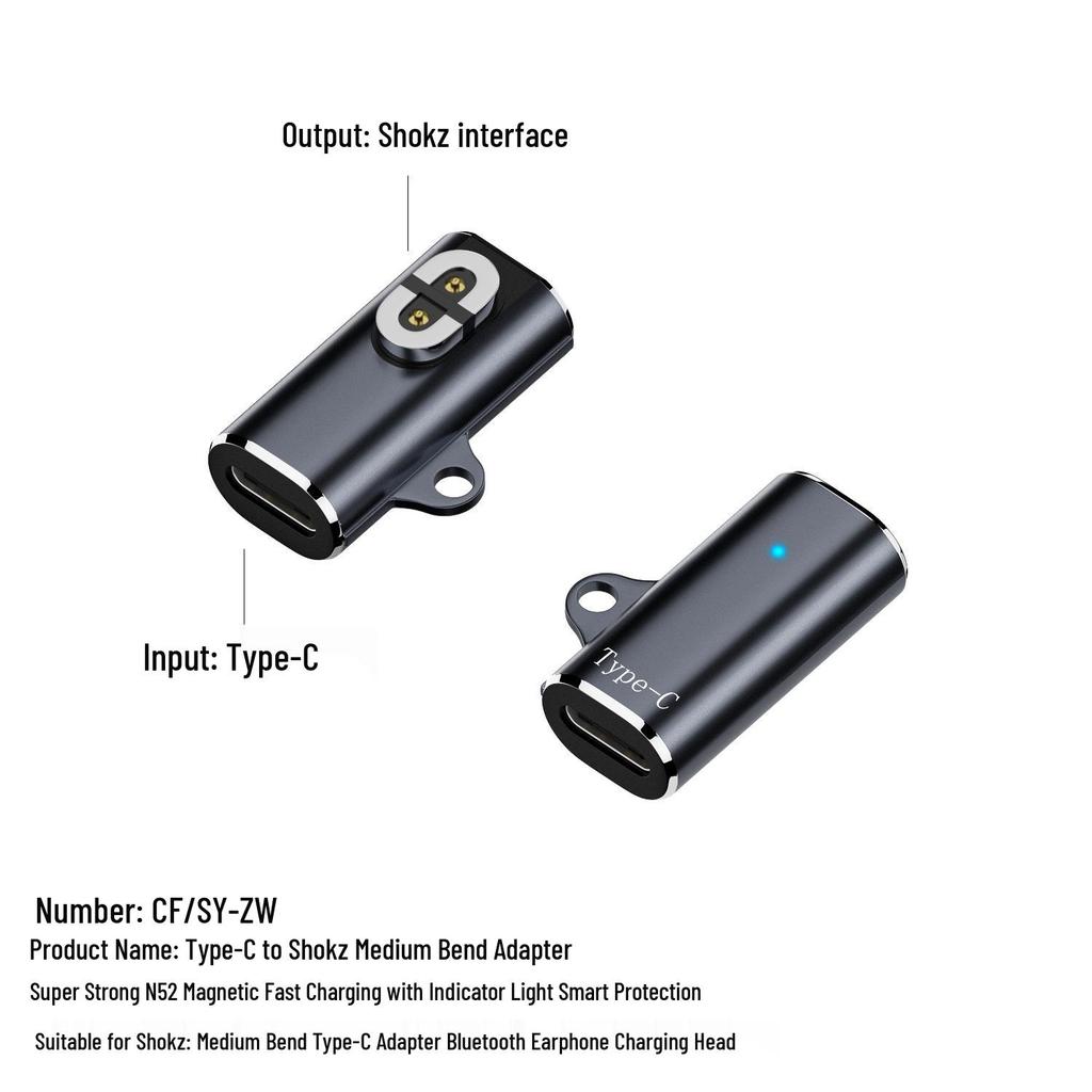 Magnetic Type-C Charging Cable for Shokz AS800/S803/S810 Bone Conduction Bluetooth Headphones