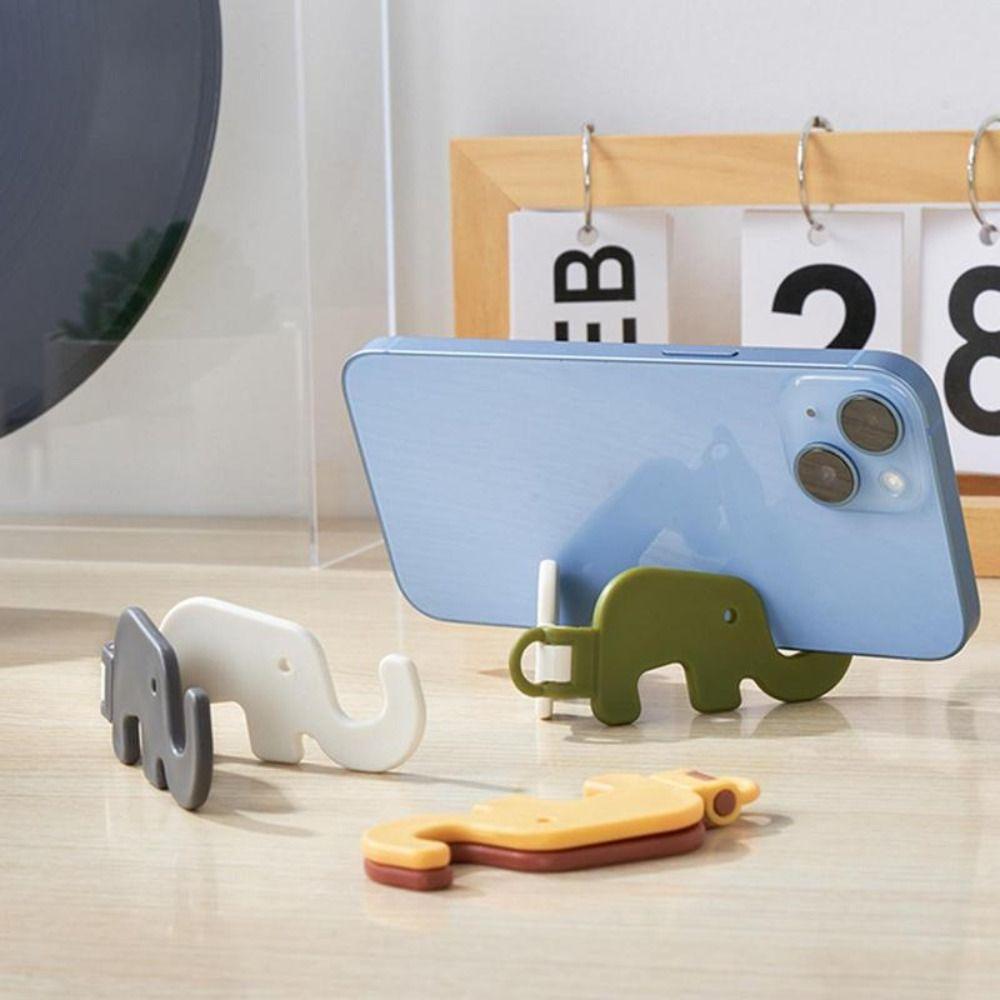 Storage Mini Elephant Mobile Phone Stand Foldable Elephant Phone Bracket Keyring  Phone Accessories