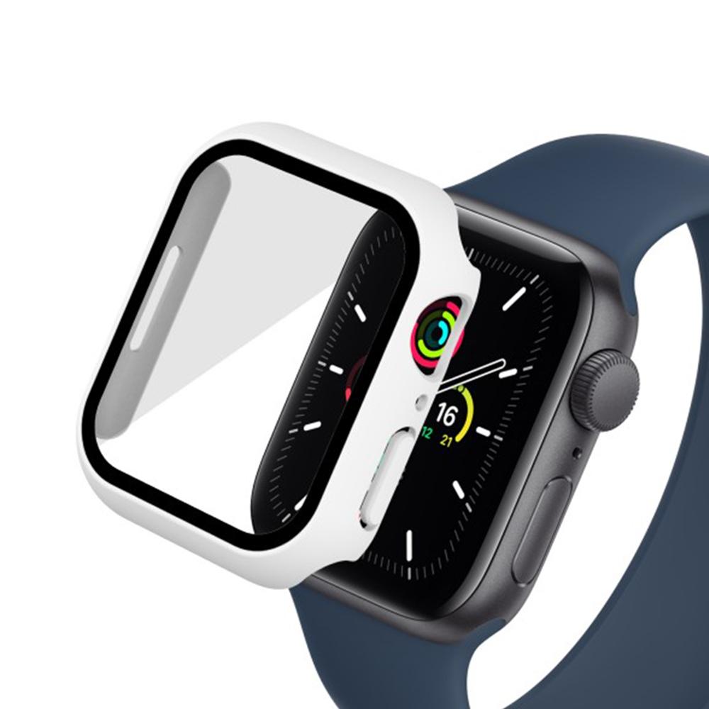 WANLONFENG For Apple Watch Series 9    8    7 45mm 2-in-1 Hard PC Frame Waterproof Case with Tempered Glass