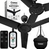 Ventilateur de Plafond Cronos Fc11-90 90cm Noir + Télécommande