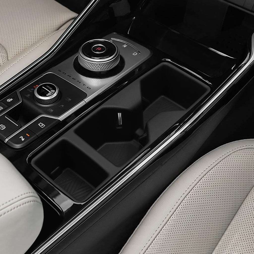 for Kia Sorento 2025-2025 2025 TPE Center Console Insert Water Cup Holder Storage Box Organizer Car Interior Accessories Black