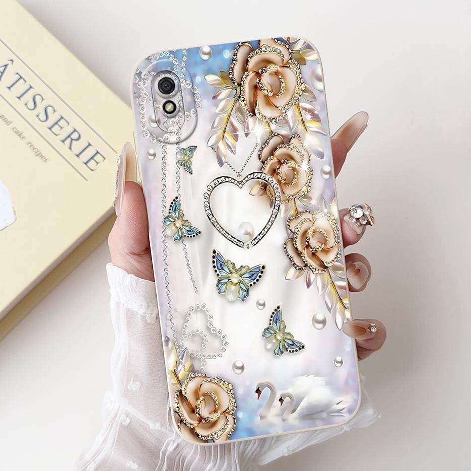 For Xiaomi Redmi 9A Case Luxury Flowers Candy Painted Cover 6.53'' Soft Silicone Phone Case For Redmi 9AT 9A Redmi9A Fundas Capa