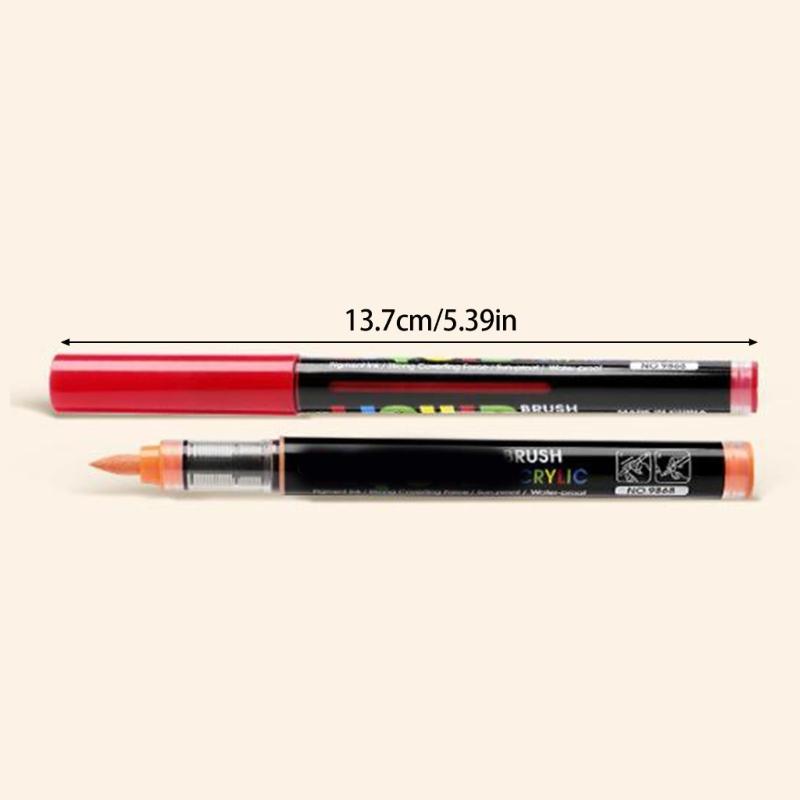 Liquid Acrylic Marker 12/24/36/48 Color Acrylic Paint Pen Brush Tip for Painting on Paper Wood Glass Fabric Metal Stone