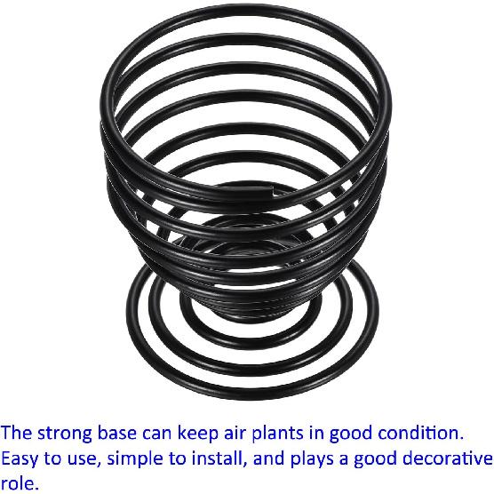 3 Pack Air Plant Holders - Metal Planter Stand Air Plants Flower Pot Rack Apply to Home Weddings Decor(Black, 2" x 2.1")
