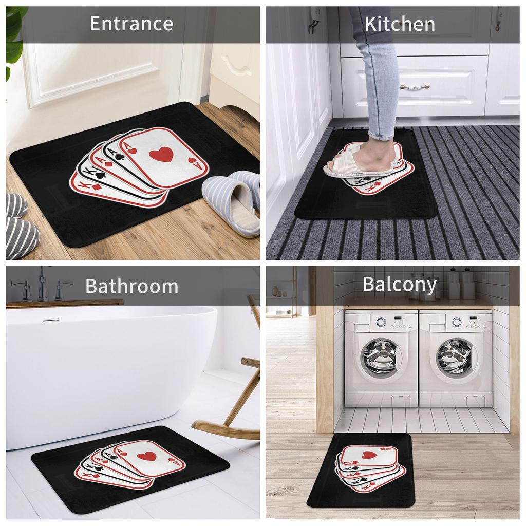 97Th 97 Year Old Card Playing Full Deck Non-slip Doormat Floor Mat Mat Carpet Rug for Kitchen Entrance Home Balcony Footpad Mats