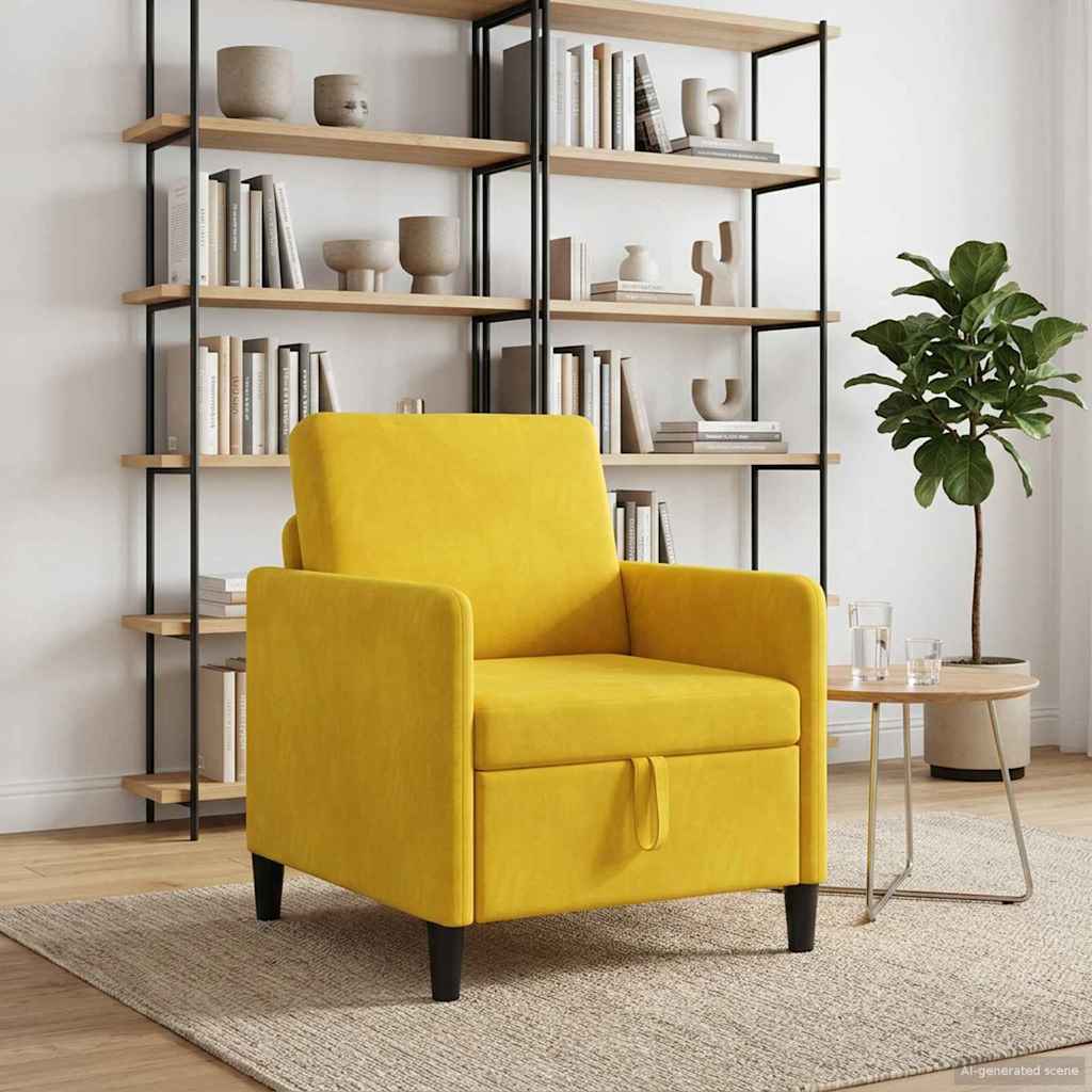Yellow Storage Sofa 72 x 78 x 87 cm Polyester