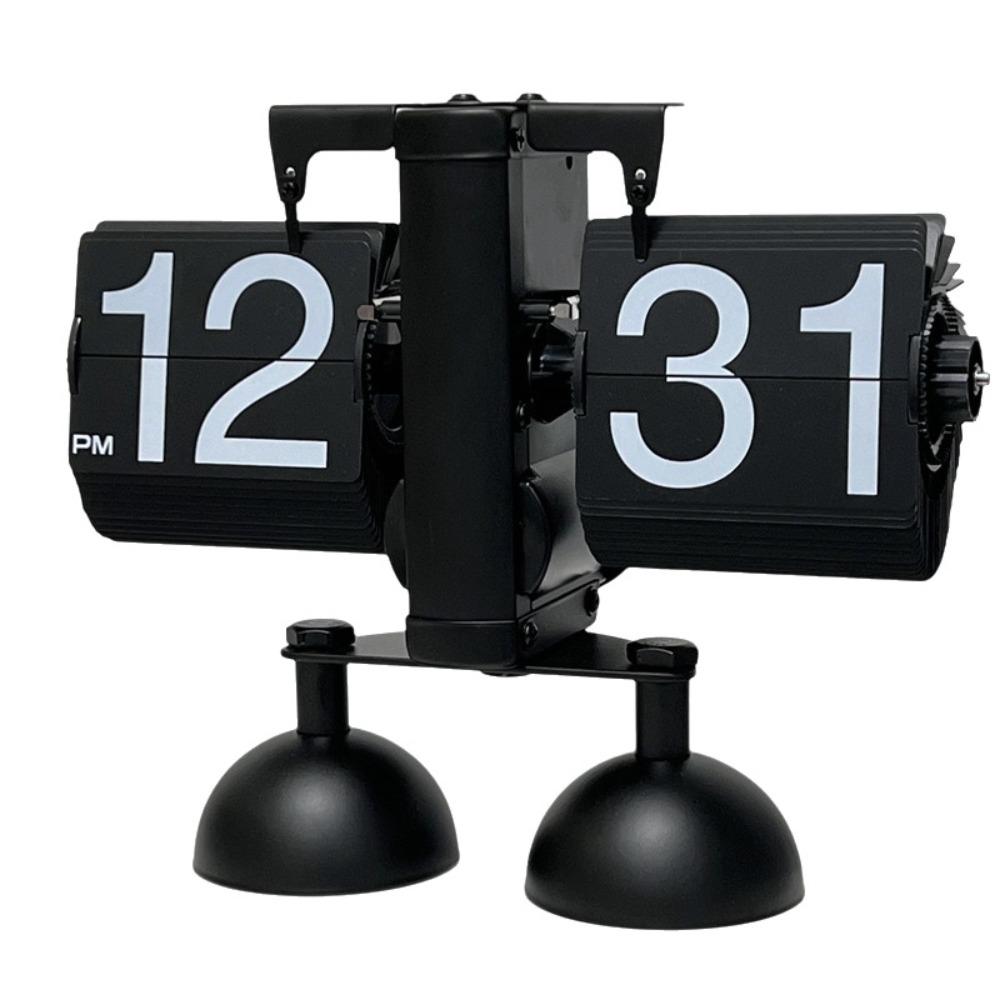 Portable Automatic Flip Clock Nordic Style Page Turning Clock Retro Desk Flipping Clock Desktop