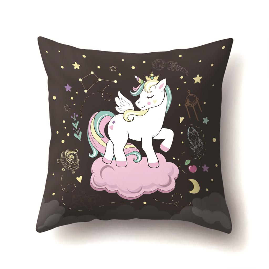 Unicorn Cute Cactus Polyester Pillow Cover Cushion