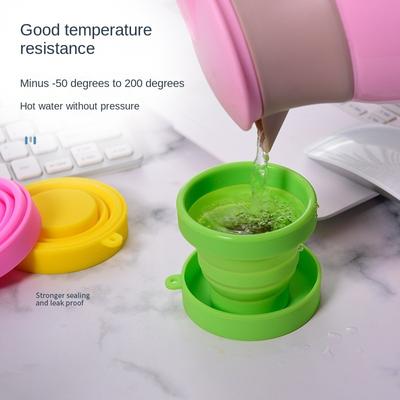 170 Tazza Pieghevole in Gel di Silice Platino Design Color Caramella Rimpicciolibile Bicchiere da Bevuta da Esterno Facile da Trasportare e Riporre
