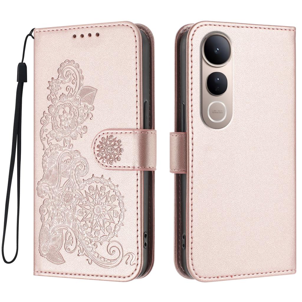 For vivo V50 Lite 4G/vivo V50 Lite 5G Phone Cases Mandala Flower Leather Wallet Mobile Cover with Strap