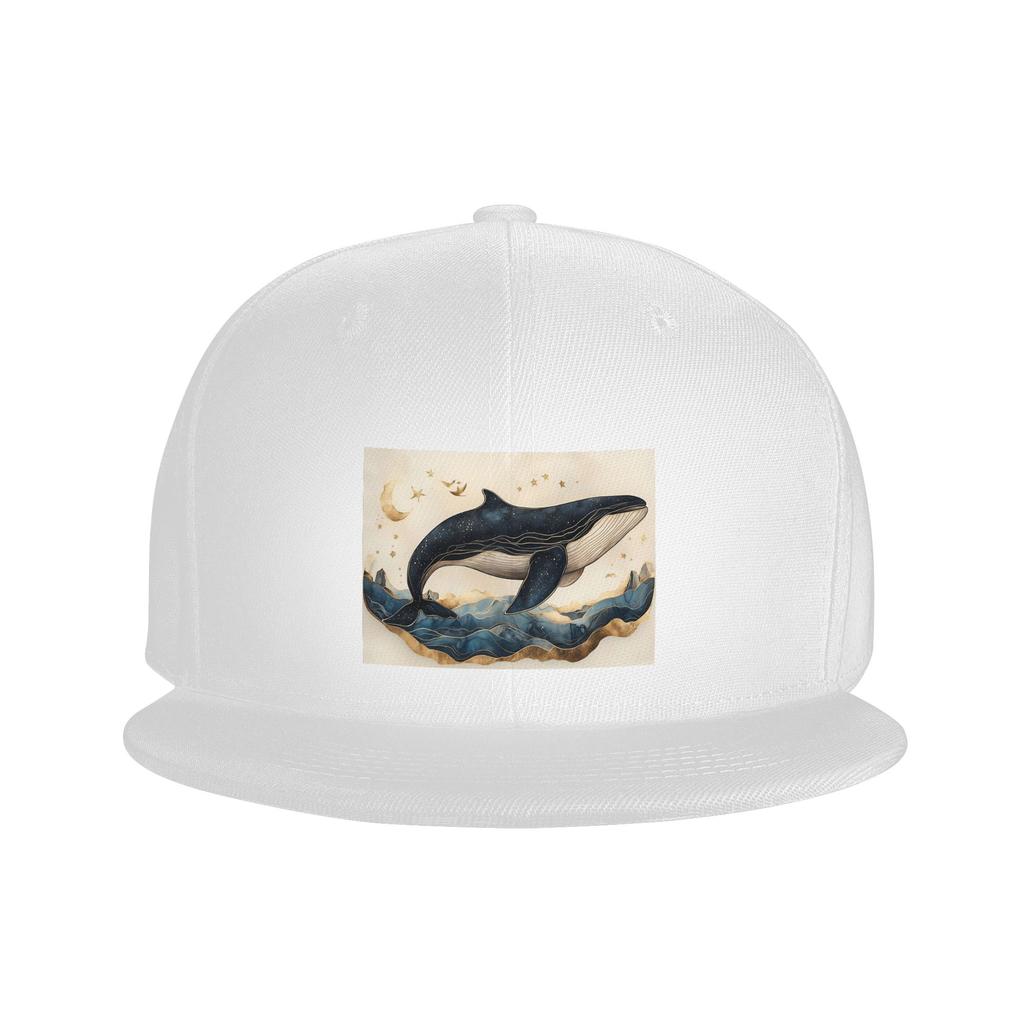Golden Blue Aesthetic Whale Baseball Caps Snapback Fashion Baseball Hats Breathable Casual Casquette Outdoor for Unisex