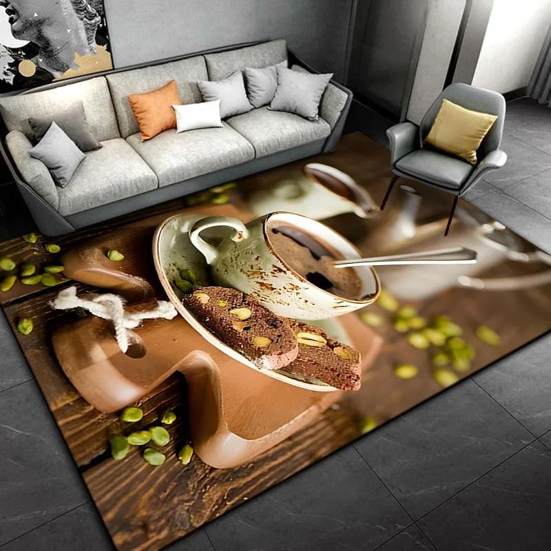 Coffee Drink Printed Carpet Modern Fashion Mat Non-slip Area Rug Home Living Room Yoga Mats Bedroom Kitchen Dorm Soft Floor Mat