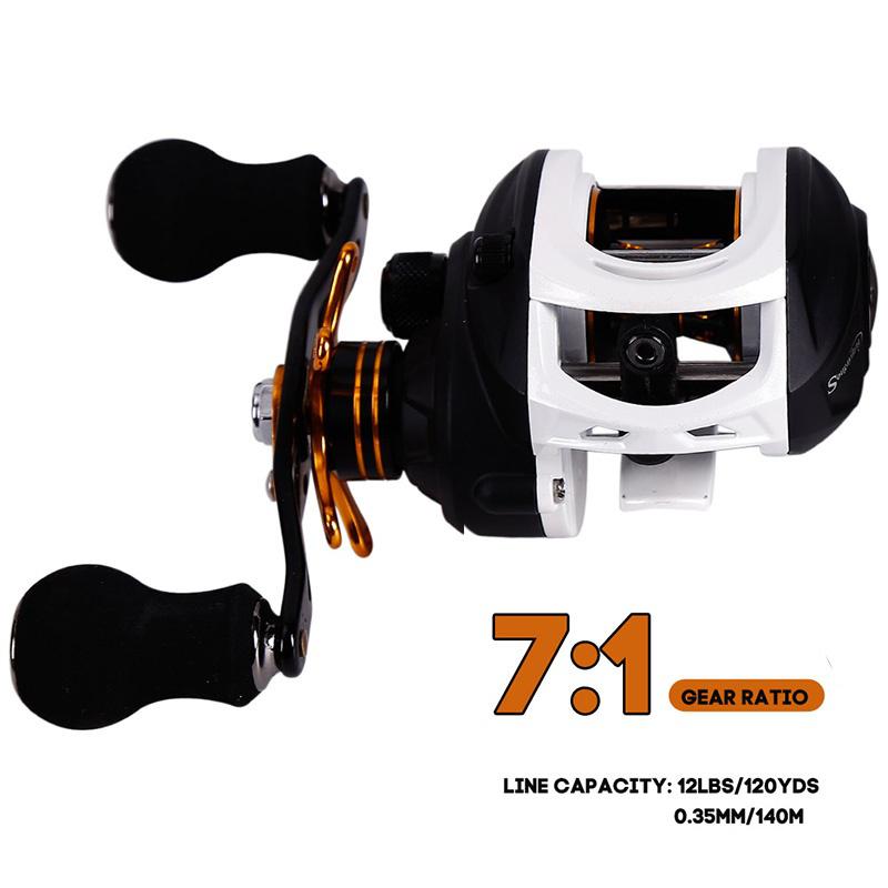 Baitcasting Fishing Reel 16LB Carbon Fiber Drag 7.0:1 Lure =Reel för sötvattensaltvattenbas