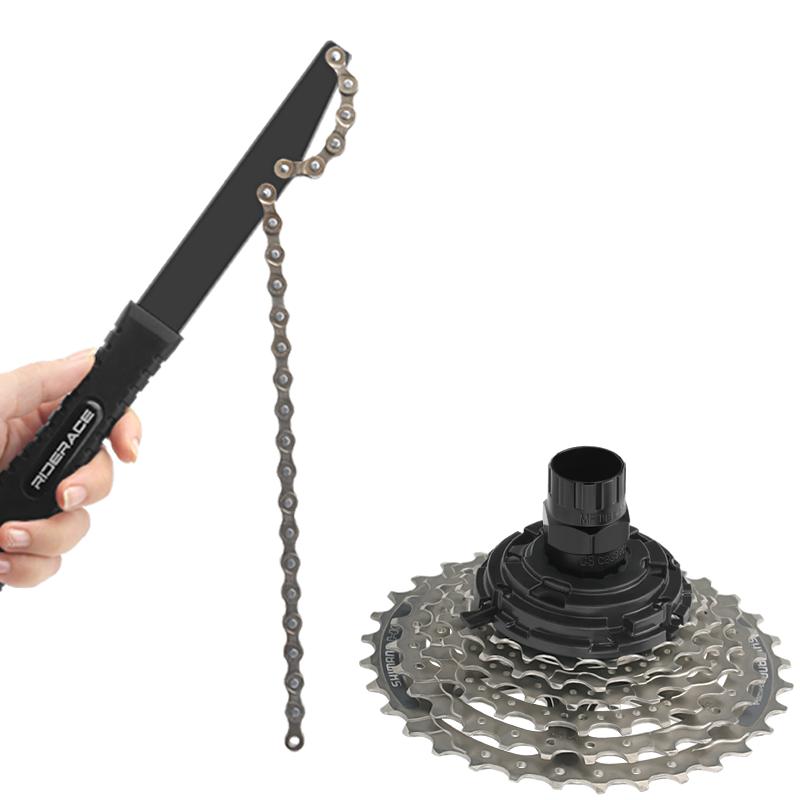 Bike Flywheel Removal Tool Kit Bicycle Flywheel Socket Tool High Strength Steel MTB Chain Whip Cassette Sprocket Remover Tool