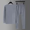 Men's Autumn Baselayer Set: De Velvet Sweater & Knit Pants - Thin, Warm Underwear for Winter