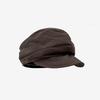 Retro Yamamoto style thin breathable washed linen pleated design octagonal hat temperament show face small equestrian hat