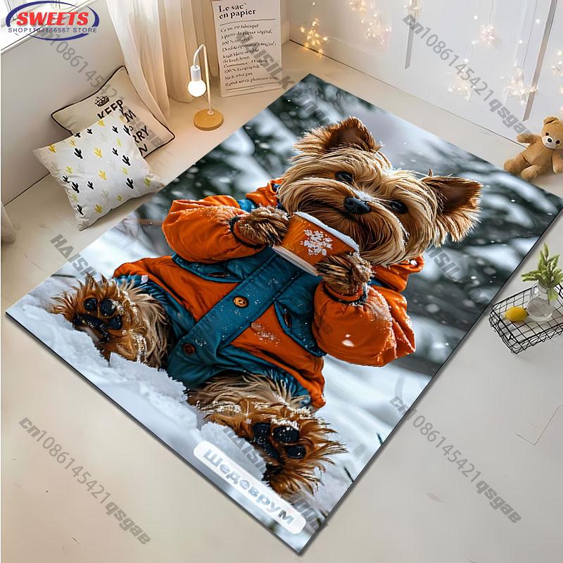 four seasons rug with Cute Dog Design for Living Spaces carpet for home sofa bedroom, gift mat