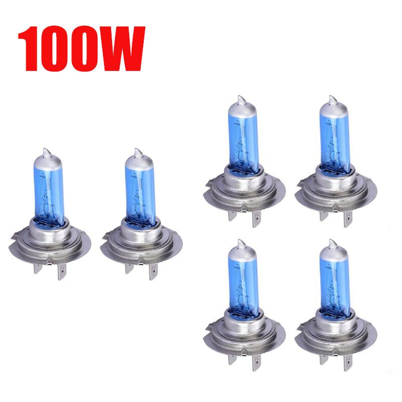 1-3pairs 6000k Super Bright White H7 Halogen Bulb Car HeadLight Bulb h4 h7 55w 100w Halogen Lamp Car HeadLight Replacement Bulb
