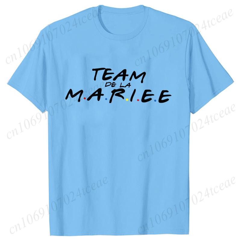 Friends Bachelorette EVJF Party T-shirt French Girls Single Farewell Tops Team Bride Bridesmaid Tees Bridal Shower Wedding Shirt