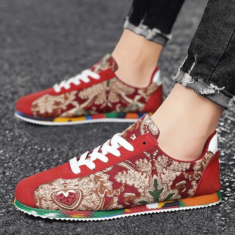 Designer Men's Casual Shoes Graffiti Printed Canvas Shoes for Men High Quality Breathable Running Shoes Lightweight Men Sneakers