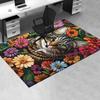 Cat and Roses Chair Mat Office Carpet: Oversized Rug for Home Decor, Sofa Carpet, Desk Mat Perfect Gift for Any Room in Your House or Office