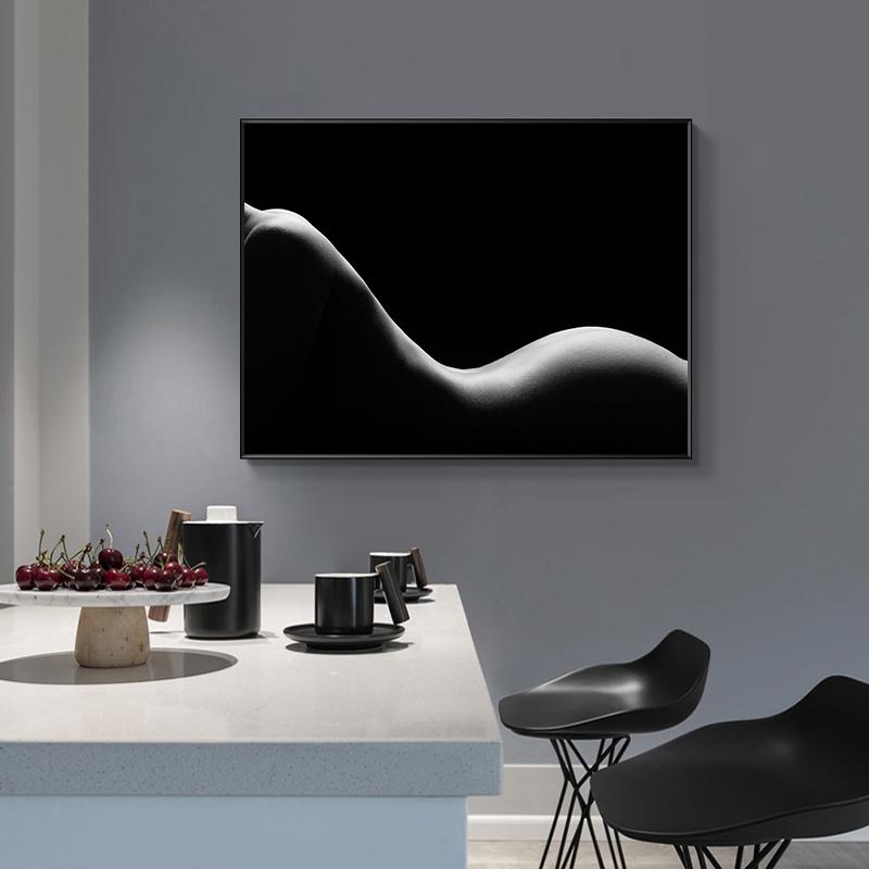 Black and White Sexy Nude Wonman Body Canvas Painting Cuadros Posters and Prints on the Wall Art Picture for Living Room Decor