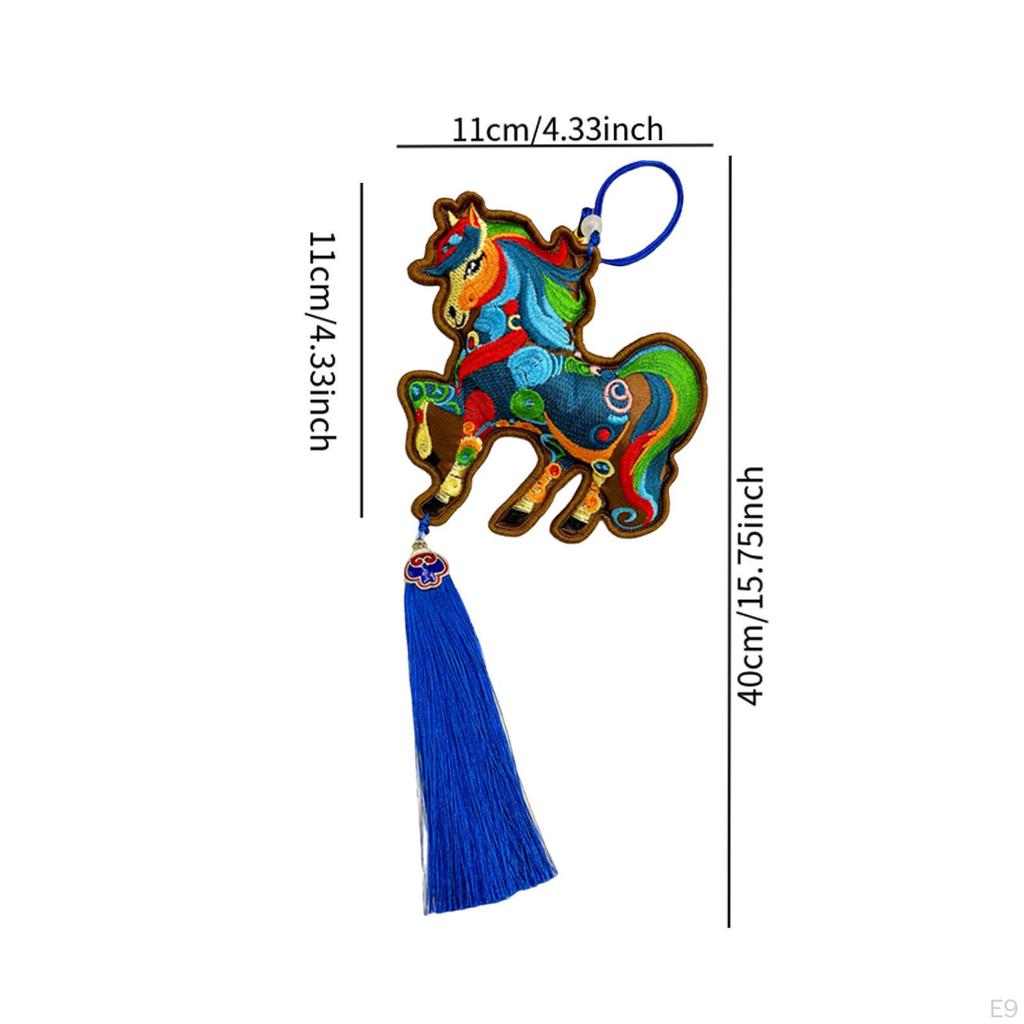 Car Rearview Mirror Decoration, Horse Ornament for Chinese Year, Spring Festival,