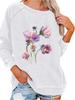 Ladies Spring/Fall Sweatshirt Women's Oversized Pullover Sweatshirt Fashion Flower Print Top