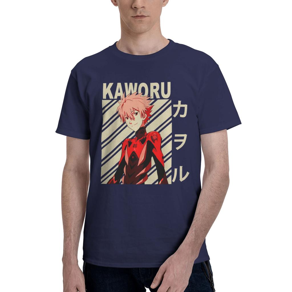 kaworu nagisa Vintage Art Mens T Shirt EVA Hipster Tee Shirt Short Sleeve Round Neck Cotton Printing Clothing TShirt