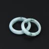 1 Pcs A Grade Jadeite Ring For Men And Women White Ice Type Finger Ring Simple Style Unisex Ring