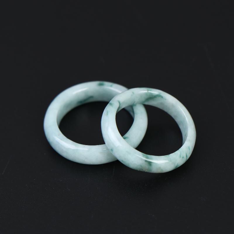1 Pcs A Grade Jadeite Ring For Men And Women White Ice Type Finger Ring Simple Style Unisex Ring