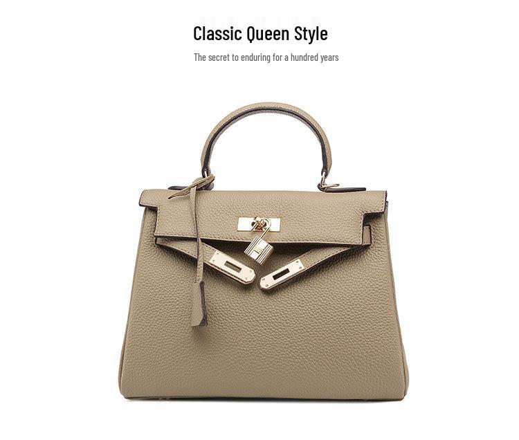 Top Grain Cowhide Kelly High-End Women's Genuine Leather Handbag/Shoulder Crossbody Bag