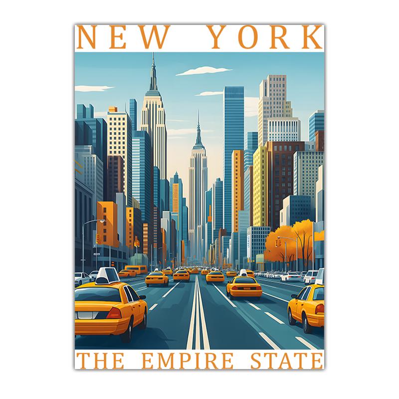 City Landscape Wall Art, Scenery Travel Canvas Painting Modern Poster Prints for Bedroom Living Room Wall Decor