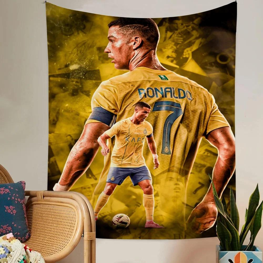 Portugal Super Football Star CR7 Cristiano Ronaldo Anime Tapestry Art Science Fiction Room Home Decor Wall Art Decor