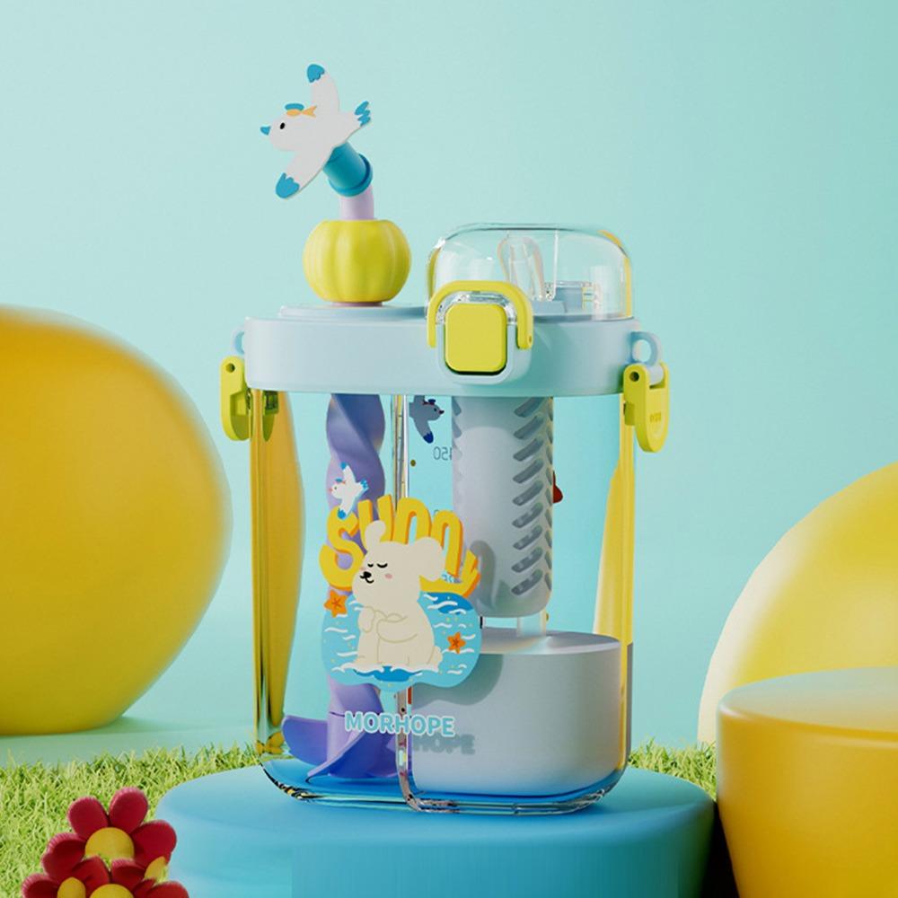 

Portable Strap Straw Water Bottles Large-capacity Whey Protein Shaker Bottle Protein Shakese синий