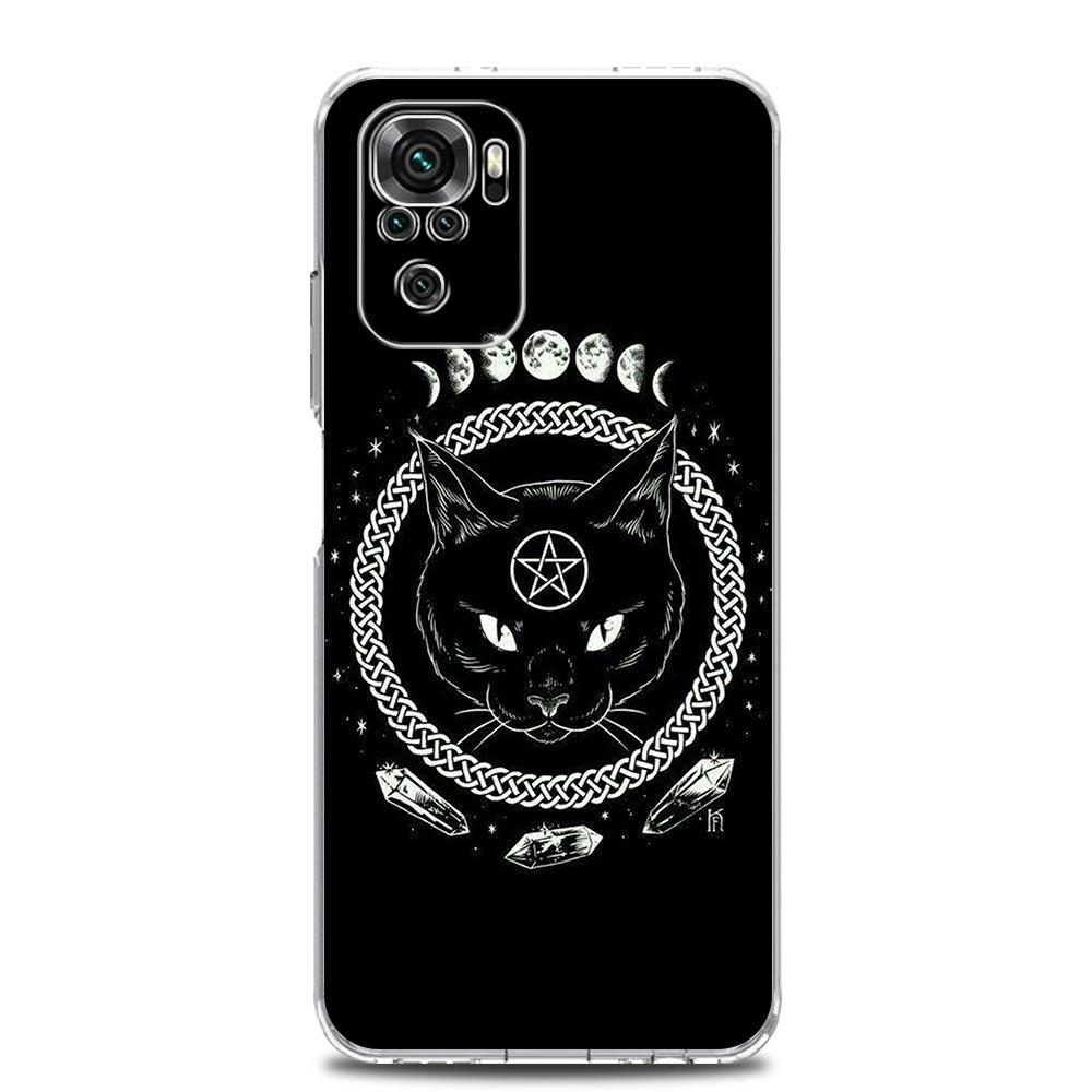 Moon Tarot Cat Aesthetic Soft Phone Case For Xiaomi Redmi Note 12 11 9S 9 8 10 Pro Plus 7 8T 9C 9A 8A K40 Gaming Clear Cover