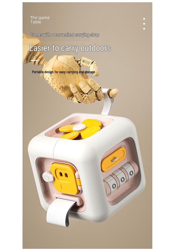 Multifunctional Montessori Six-Sided Educational Baby Activity Cube Toy