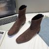 Winter Fashion Square Toe Thick Heel Women's Boots 2025 New Wear-Resistant Ladies Shoes Sexy Comfortable Simple Short-Tube Boots