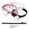 Manyjoy Handmade Sexy PU Leather Bow Tied Collar Bell Choker Slave Costume  Bondage Necklace Neckband Sex Toys Accessory