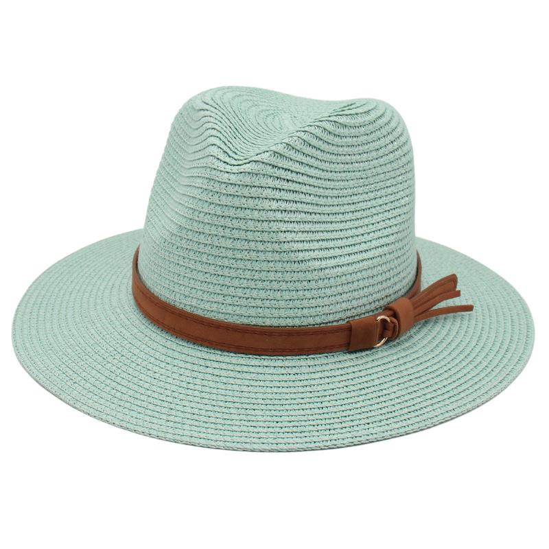 European And American Top Hat Yellow Belt Accessories Jazz Panama Straw Hat Fedora Hat Panama Hat Fedora
