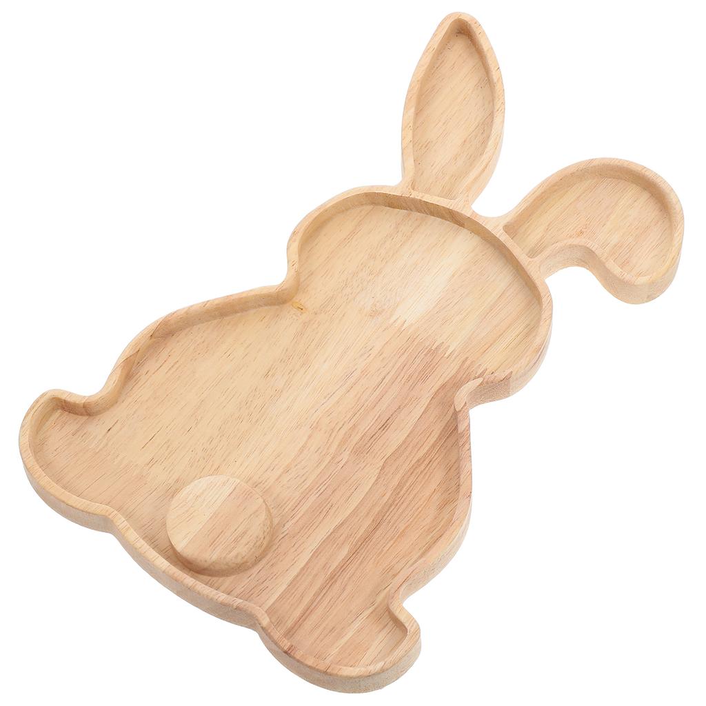 Rabbit Serving Tray Desktop Wood Plate Fruit Wooden Delicate Bunny Shaped Board Decor Baby Snack Containers Pizza Easter