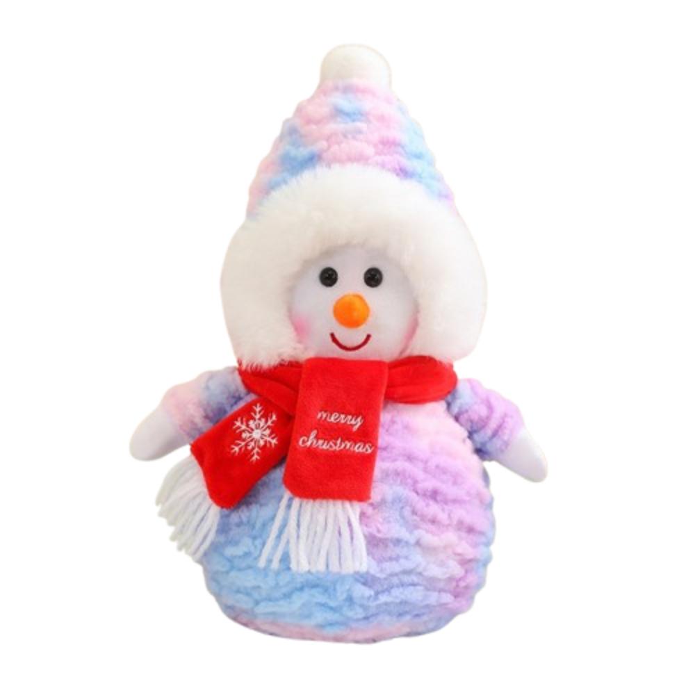 35cm Santa Claus Plush Toys Cartoon Snowman Stuffed Dolls Scarf Snowman Plush Toy  Home Decoration